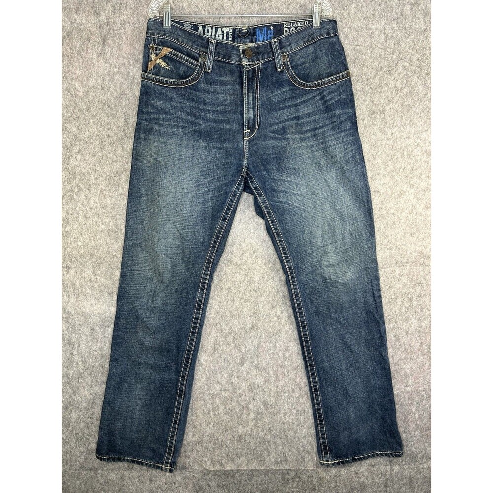 Ariat M2 Traditional Relaxed Boot Cut Jeans Men’s 34x34 Blue Denim Medium Wash